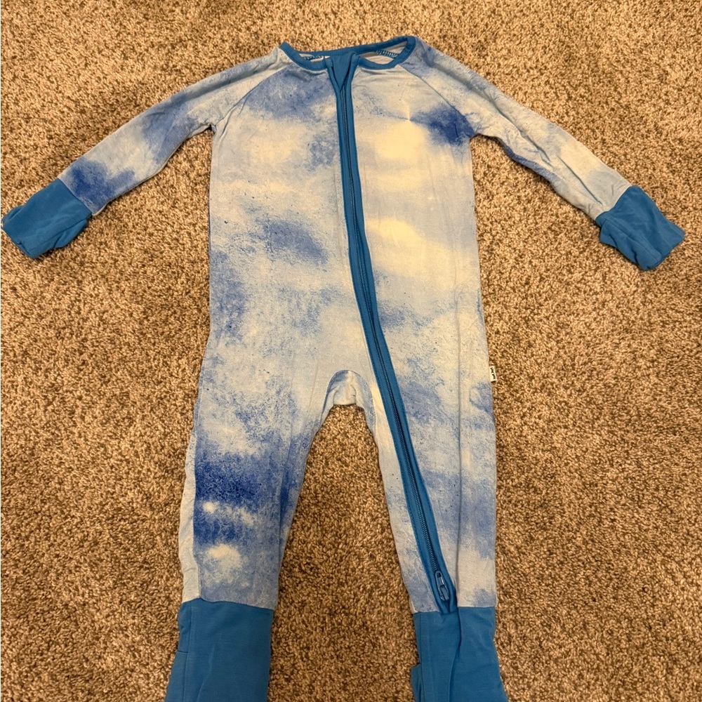 Little Sleepies Blue Watercolor Zippy